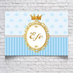 Mavi Taç Temalı Doğum Günü Karşılama Afişi 35X50 cm