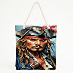 Korsan Portresi Baskılı Deniz Temalı Asi Plaj Çantası
