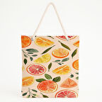 Narenciye Desenli Renkli Plaj Çantası