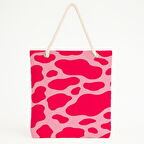 Soyut Pembe Benekli Plaj Çantası