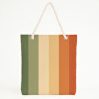 Dikey Renk Geçişli Plaj Çantası