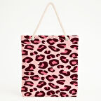 Pembe Leopar Desenli Plaj Çantası