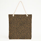Leopar Desenli Retro Plaj Çantası