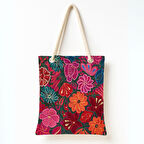 Renkli Nakış Bahçesinde Omuz Çantası