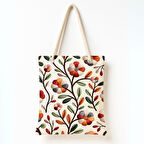 Dokulu Çiçeklerin Arasında Omuz Çantası