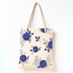 Lila Gül Eskizi Omuz Çantası