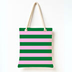 Yeşil Pembe Yatay Çizgi Omuz Çantası