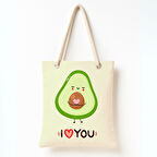 Avokado Kalp Mesajı Omuz Çantası