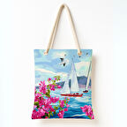 Yelkenli Çiçek Rüyası Omuz Çantası