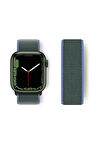 Apple Watch 38mm Hasırlı Cırtcırtlı Kordon - Mavi-Yeşil-(5796)