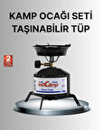 Kompakt Kamp Ocağı Seti Gaz Tüplü Ayarlanabilir Alevli 400g Hafif Tasarım