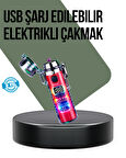 Güç Göstergeli Şarjlı Fenerli USB Elektrikli Çakmak