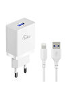 JK77 12W + PX17 1M 2.4A Usb to Lightning Kablolu PD Şarj Cihazı-(5796)