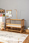 Ahşap Beşik Anne Yanı Beşik Doğal (VERNİKLİ) 60x120 - Uyku Setsiz Tek Yataklı