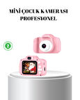 Pembe Mini 1080p HD Çocuk Kamera – 8MP Video KaydıTF Kart Destekli