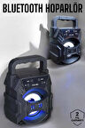 Taşınabilir Bluetooth Hoparlör Led Işıklı Uzun Pil Ömrü