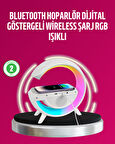 Kablosuz Şarjlı LED Masa Lambası Çalar Saat ve Beyaz Gürültü Özellikli