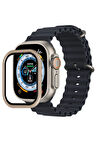 Apple Watch Ultra 49mm Alüminyum Kasa Cam Ekran Koruyucu - Gold-(5796)