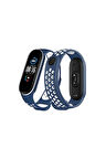 Xiaomi Mi Band 7 Spor Delikli Kordon - Lacivert-Beyaz-(5796)