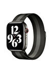Apple Watch 38mm Metal Mıknatıslı Kordon - Siyah-Beyaz-(5796)