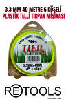 3.5 MM 40-36 METRE 6-4 KÖŞELİ PLASTİK TELLİ TIRPAN MİSİNASI