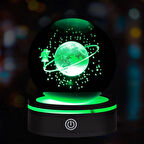 Renk Değiştiren Satürnlü Kız Dönen Cam Küre