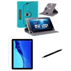 AmazonFire 10.1" İçin Uyumlu Standlı Tablet Kılıfı+Nano Kırılmaz Ekran Koruyucu+Dokunmatik Kalem