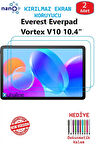 2 ADET Everest Everpad Vortex V10 10.4" Tablet için Uyumlu Ekran Koruyucu Cam Nano HD Esnek Kırılmaz