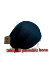 DİKİŞSİZ BONE DÜZ FIRFIRSIZ İÇ BONE TESETTÜR HİJAB SİYAH ÖNÜ DİKİŞSİZ PAMUKLU