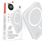 Powerway 5.000mAh PD15W Magsafe Kablosuz Wireless Taşınabilir Şarj Cihazı Beyaz Powerbank TXM5