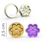6 Yapraklı Çiçek Kurabiye, Bisküvi, Kolye Ucu, Mühür Kalıp Seti - 2,5 cm