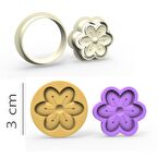 6 Yapraklı Çiçek Kurabiye, Bisküvi, Kolye Ucu, Mühür Kalıp Seti - 3 cm
