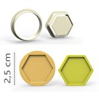 Altıgen Kurabiye, Bisküvi, Kolye Ucu, Mühür Kalıp Seti - 2,5 cm