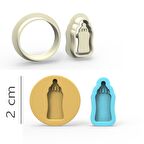 Biberon Kurabiye, Bisküvi, Kolye Ucu, Mühür Kalıp Seti - 2 cm