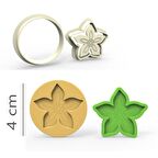 Çiçek-1 Kurabiye, Bisküvi, Kolye Ucu, Mühür Kalıp Seti - 4 cm