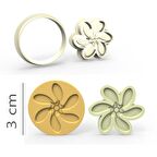 Döner Çiçek Kurabiye, Bisküvi, Kolye Ucu, Mühür Kalıp Seti - 3 cm