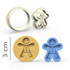 Gingerman Kurabiye, Bisküvi, Kolye Ucu, Mühür Kalıp Seti - 3 cm