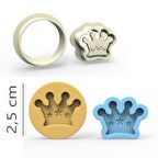 Kral Kurabiye, Bisküvi, Kolye Ucu, Mühür Kalıp Seti - 2,5 cm