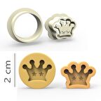 Kral Kurabiye, Bisküvi, Kolye Ucu, Mühür Kalıp Seti - 2 cm