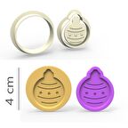 Yılbaşı Süs Kurabiye, Bisküvi, Kolye Ucu, Mühür Kalıp Seti - 4 cm