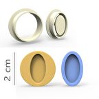 Oval Kurabiye, Bisküvi, Kolye Ucu, Mühür Kalıp Seti - 2 cm