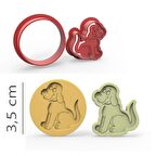Sevimli Köpek - Kurabiye, Bisküvi, Kolye Ucu Kalıp Seti - 3,5 cm