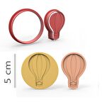 Hava Balonu - Kurabiye, Bisküvi, Kolye Ucu Kalıp Seti - 5 cm