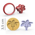 Zambak - Kurabiye, Bisküvi, Kolye Ucu Kalıp Seti - 3,5 cm