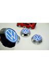 Volkswagen Logo Konik Jant Göbek Kapağı Seti 65mm