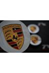 Porsche Parlak Krom Orjinal Jant Göbeği Kapak Seti 65mm