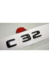 C 32 Bagaj Parlak Siyah Abs 3m 3d Yazı Logo