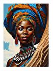 Afrikalı Kadın Modern Ahşap Tablo 25cmX 35cm
