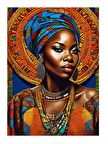 Afrikalı Kadın Mdf Tablo 18cm X 27cm