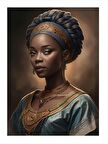 Afrikalı Kadın Mdf Tablo 18cm X 27cm